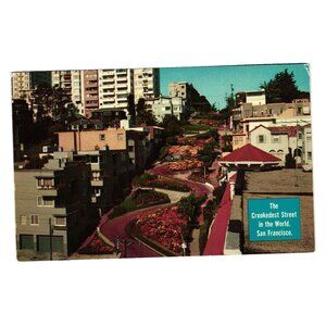 Vintage San Francisco Lombard Street Postcard Crookedest Street Igor Shtchoff